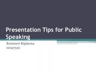 Presentation Tips for Public Speaking