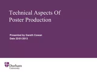Technical Aspects Of Poster Production