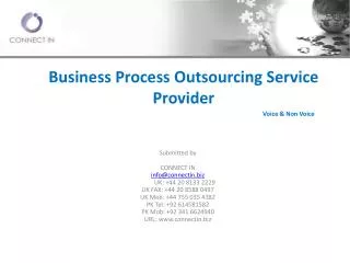 Business Process Outsourcing Service Provider 						Voice &amp; Non Voice