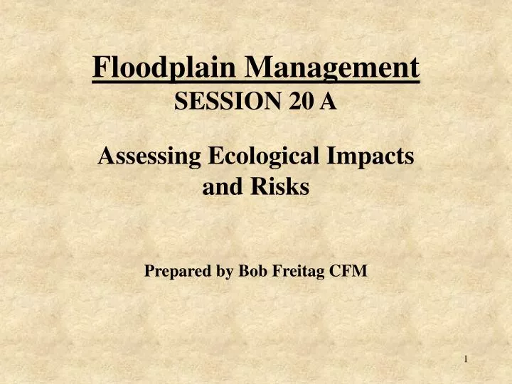 floodplain management session 20 a