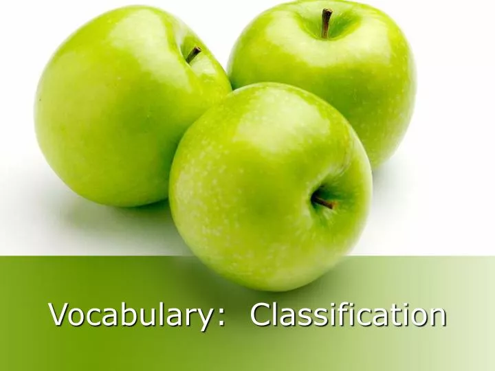 vocabulary classification