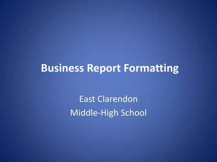 business report formatting