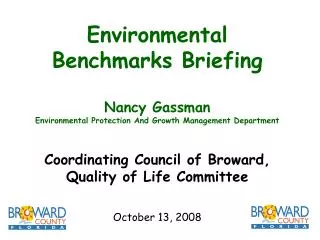 The Challenge for the Environment in Broward County
