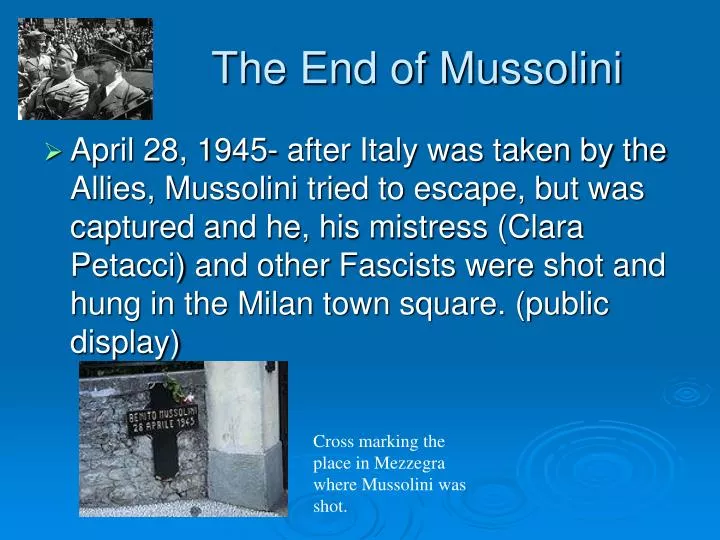 the end of mussolini