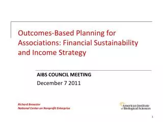 Outcomes-Based Planning for Associations: Financial Sustainability and Income Strategy