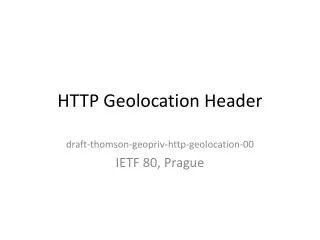 HTTP Geolocation Header