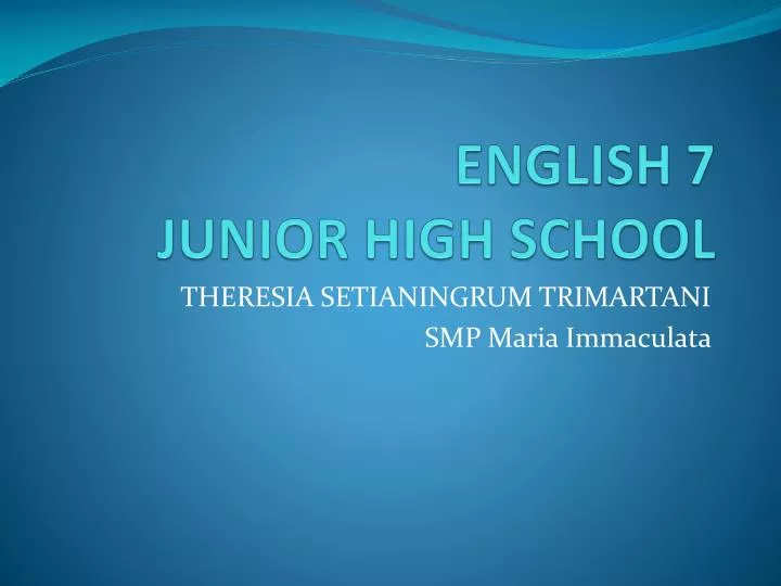 english 7 junior high school