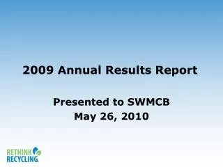 2009 Annual Results Report