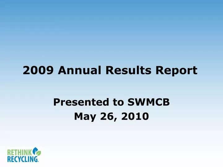 2009 annual results report