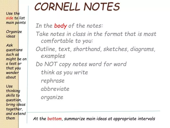 cornell notes