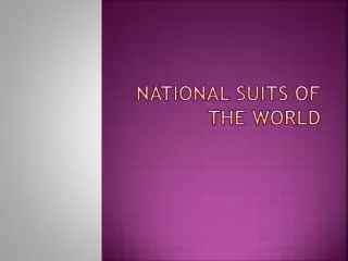 National suits of the world