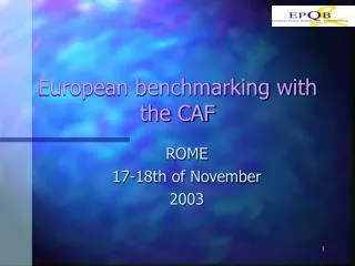 European benchmarking with the CAF