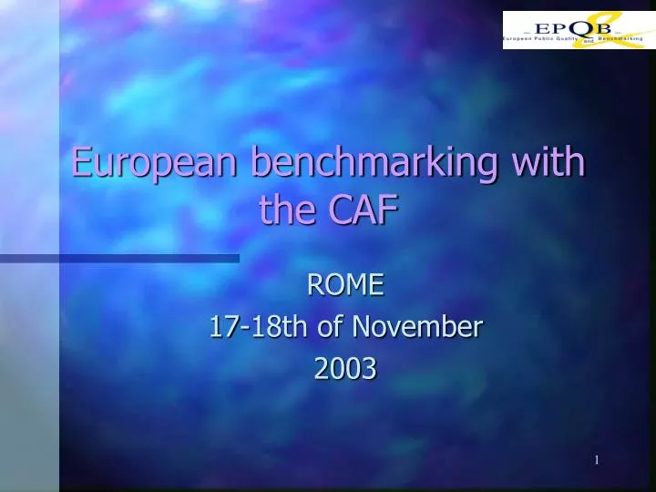 european benchmarking with the caf