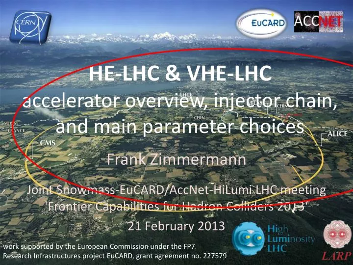 he lhc vhe lhc accelerator overview injector chain and main parameter choices
