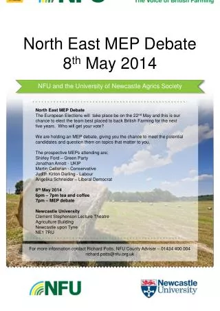 North East MEP Debate 8 th May 2014