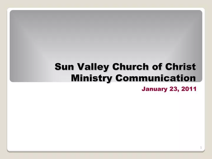 sun valley church of christ ministry communication
