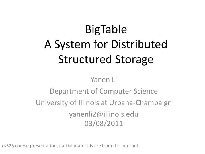 bigtable a system for distributed structured storage
