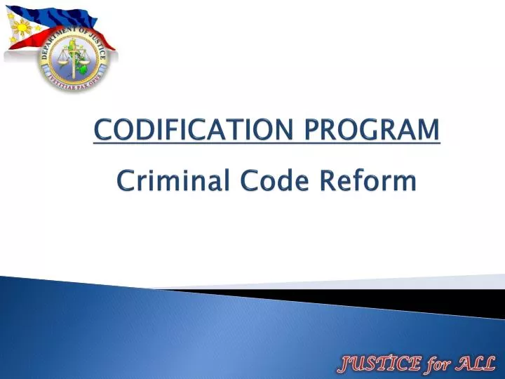 codification program criminal code reform