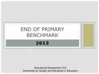 End of Primary Benchmark