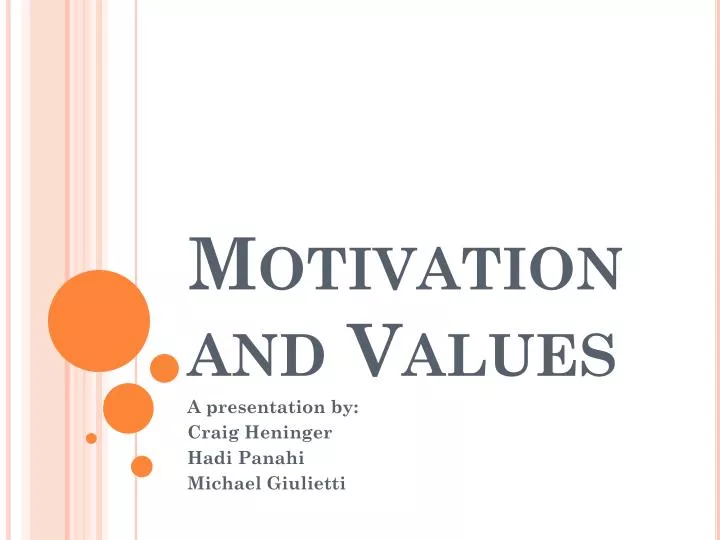 motivation and values