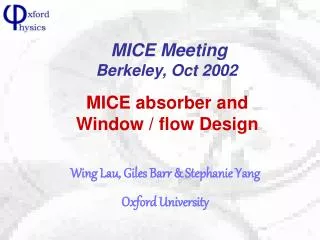 MICE absorber and Window / flow Design