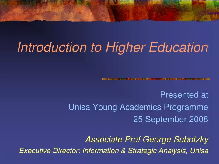 introduction to higher education