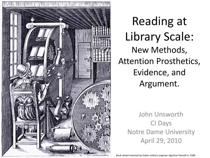 reading at library scale new methods attention prosthetics evidence and argument