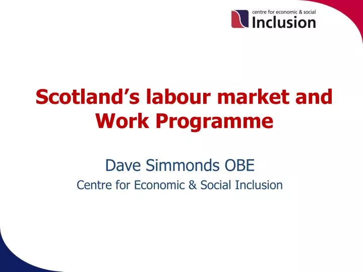 scotland s labour market and work programme