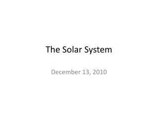 The Solar System