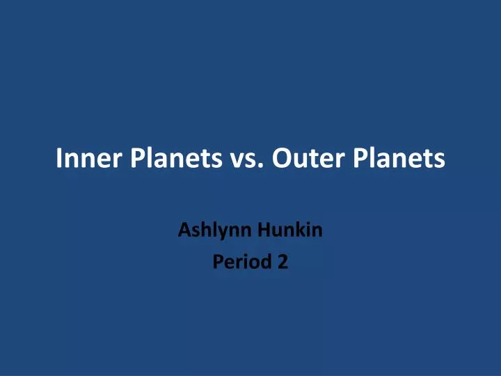 inner planets vs outer planets