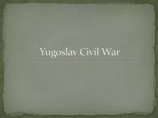 Yugoslav Civil War