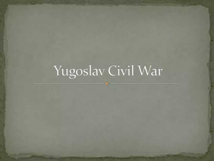 yugoslav civil war