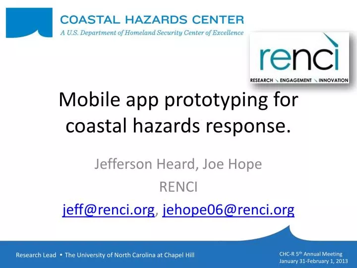 mobile app prototyping for coastal hazards response