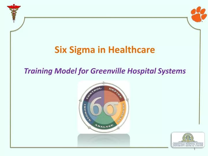 six sigma in healthcare training model for greenville hospital systems