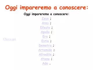 oggi impareremo a conoscere