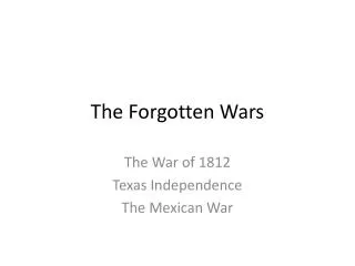 The Forgotten Wars