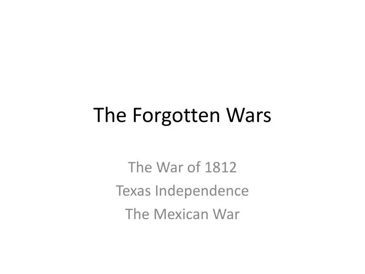 the forgotten wars