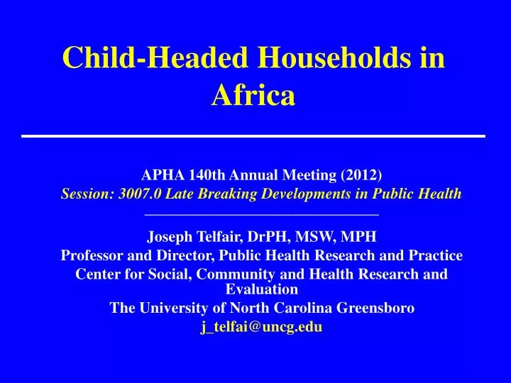 child headed households in africa