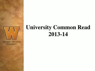 University Common Read 2013-14