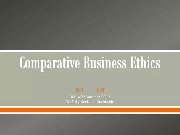 comparative business ethics