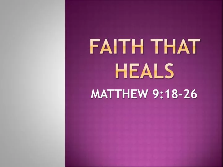 faith that heals