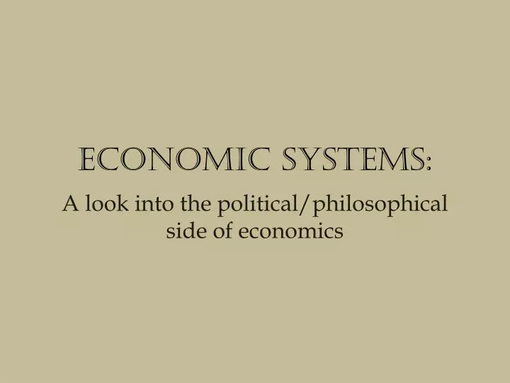 economic systems
