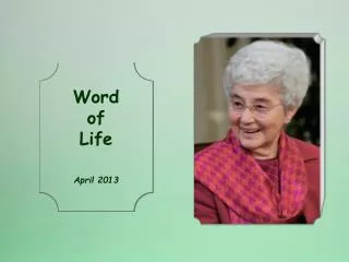 Word of Life April 2013