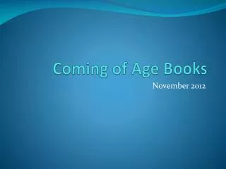 Coming of Age Books