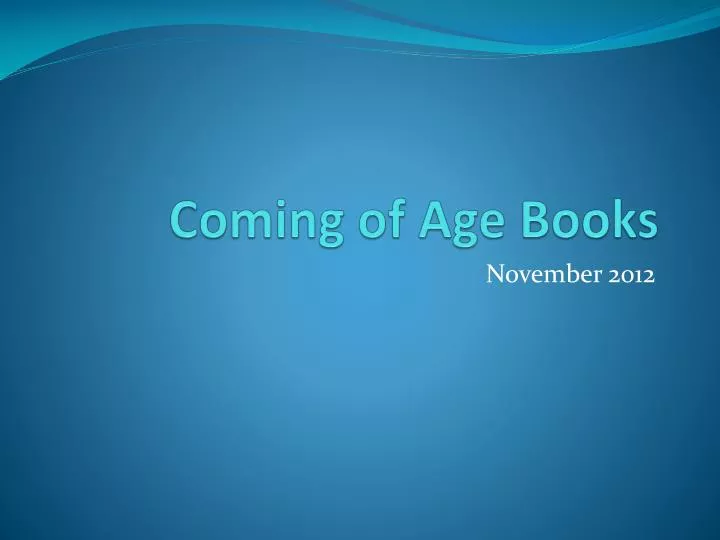 coming of age books