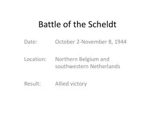 Battle of the Scheldt