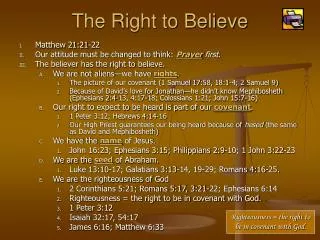 The Right to Believe