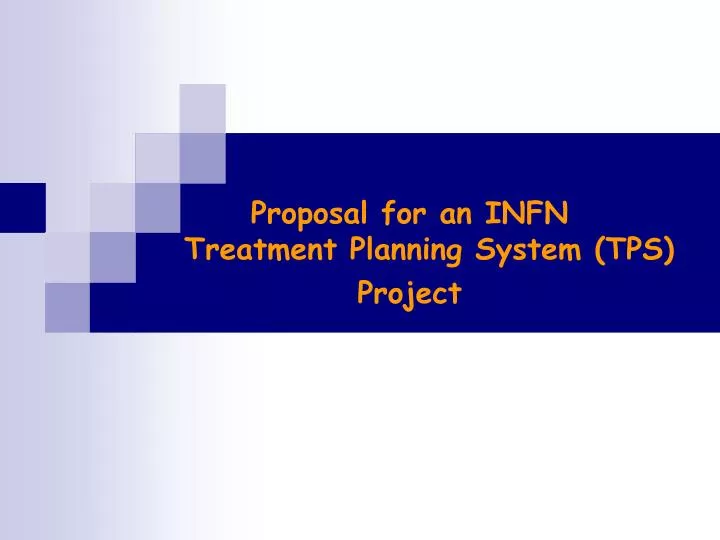 proposal for an infn treatment planning system tps project