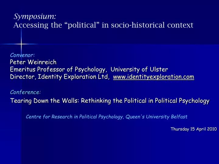 symposium accessing the political in socio historical context