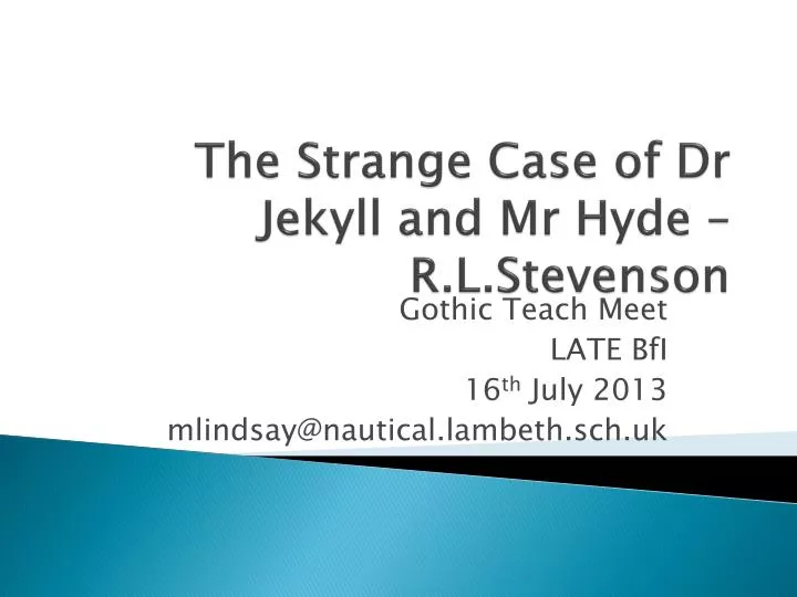 the strange case of dr jekyll and mr hyde r l stevenson